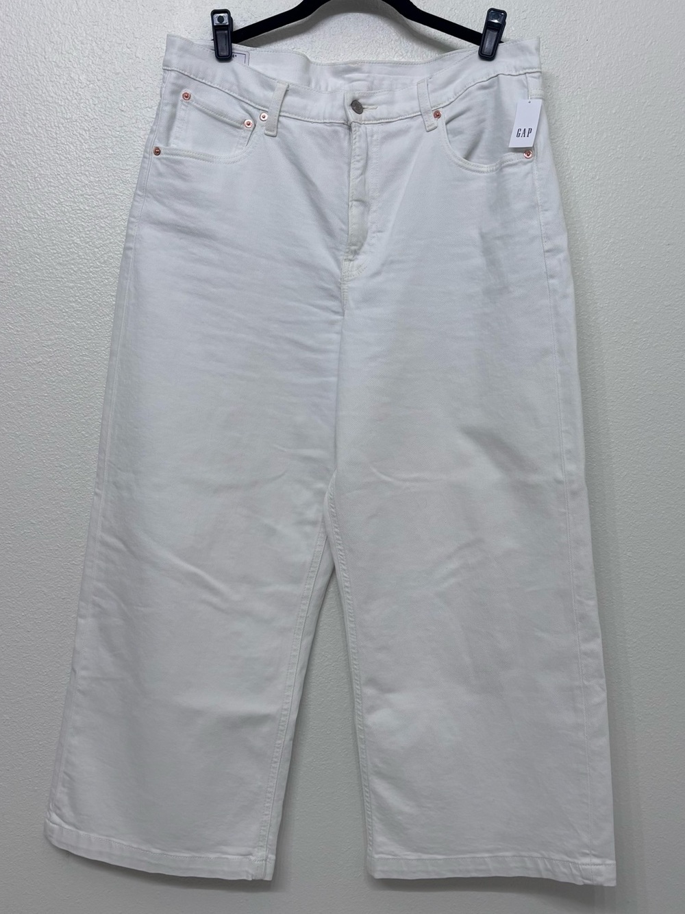High rise, stride wide leg ankle jeans